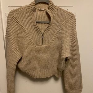Cropped zip sweater